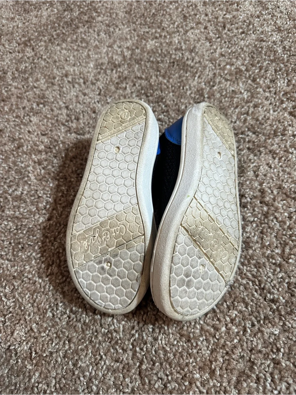 Cat & Jack Black Knit Slip-On Sneakers with Orange Pull Tabs